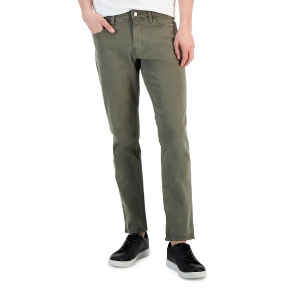 Michael Kors Men Slim Straight-Fit Acid Wash Parker Jeans Green Size 34x34 $108 - Picture 1 of 1